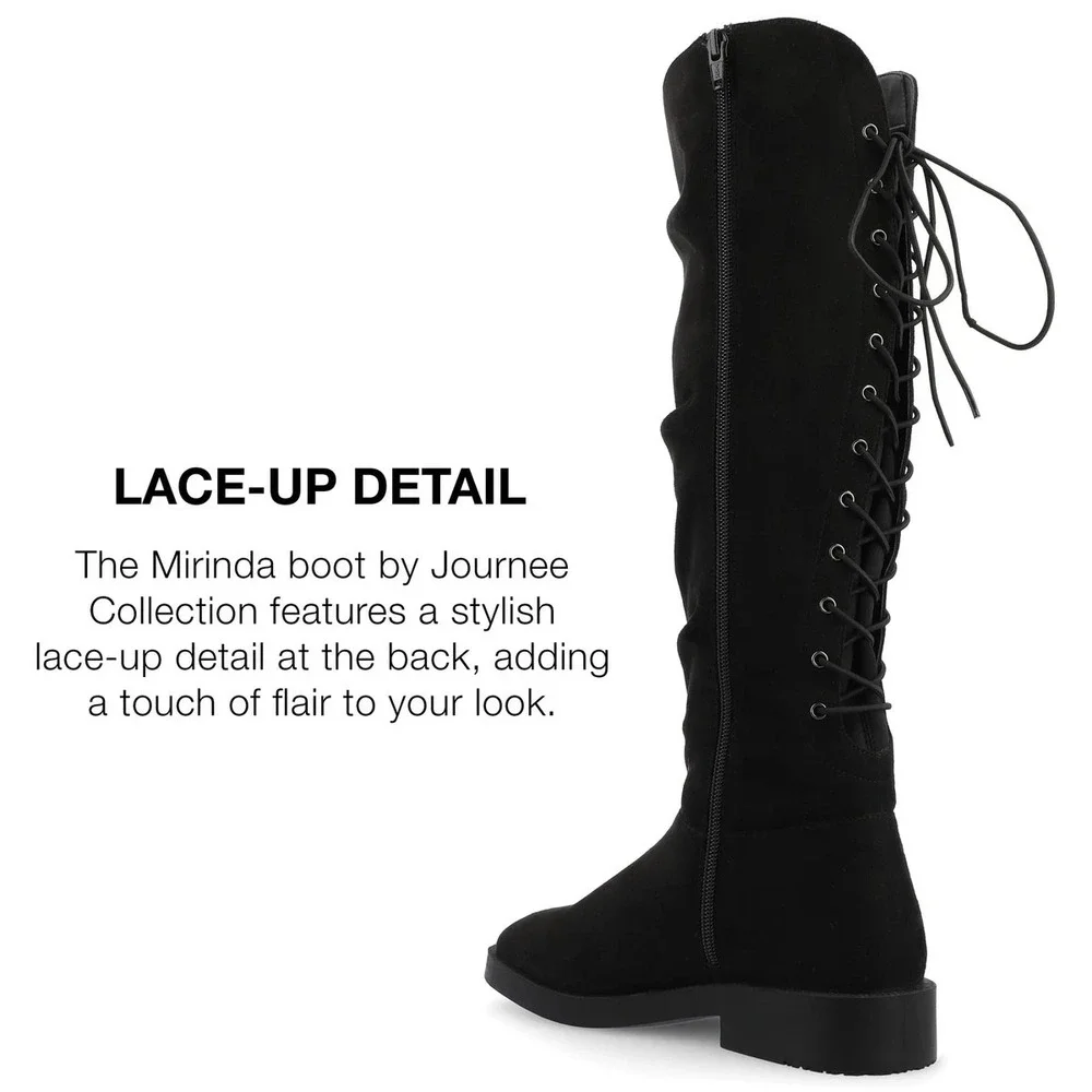 Journee Womens 9 Mirinda Tru Comfort Foam Stretch Knee High Boots Black